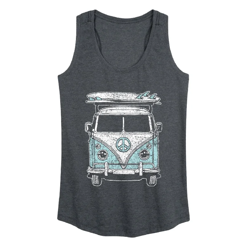 Van Surfboard White Womens Racerback Tank beige tank top