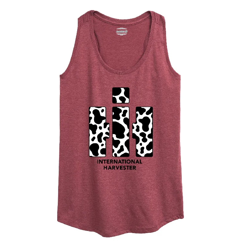 Cow Print IH Logo Womens Racerback Tank sexy tank top