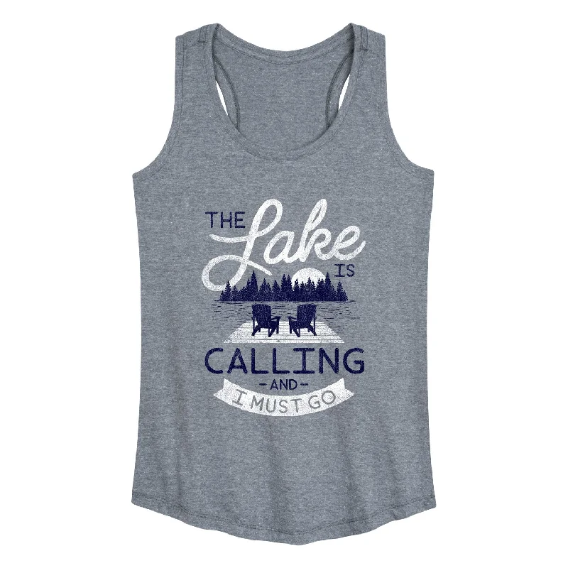 The Lake Is Calling And I Must Go Womens Racerback Tank coral tank top