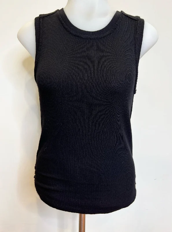 Exposed Band High Neck Tank [Black-57C-61451] neon tank top