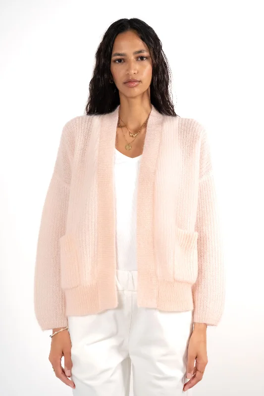 CARDIGAN MILOU Boat Neck Shawl Collar Notched Collar