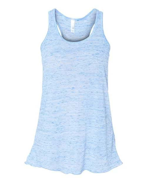 BELLA + CANVAS - Women's Flowy Racerback Tank - 8800 Blue Marble cherry red tank