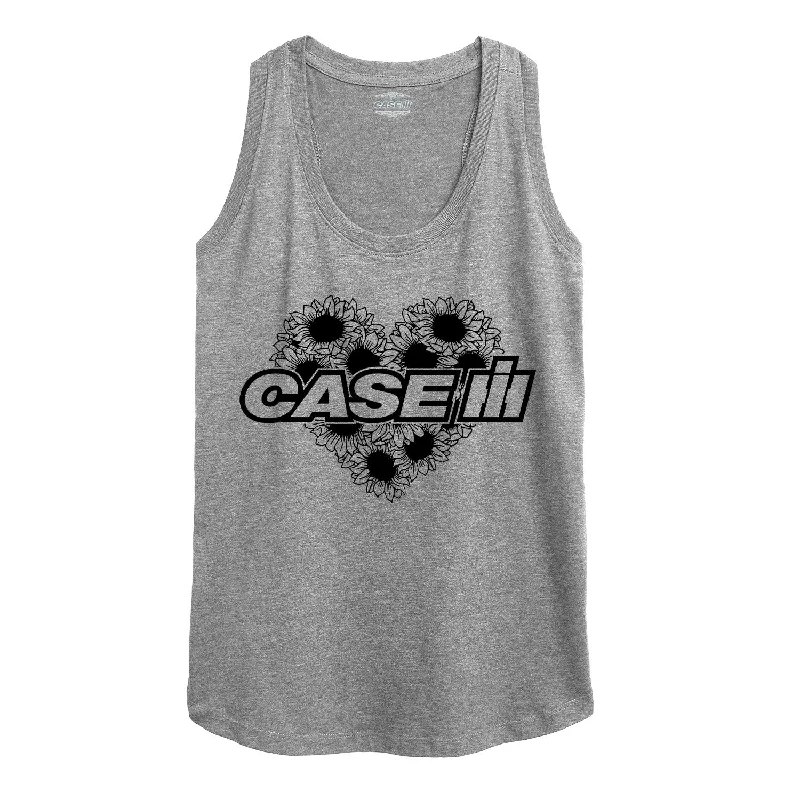 Case IH Sunflower Heart Womens Racerback Tank playful tank top