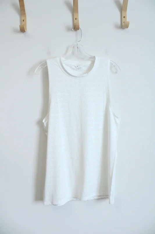 Zyia Active Mesh White Athletic Tank | L soft tank top