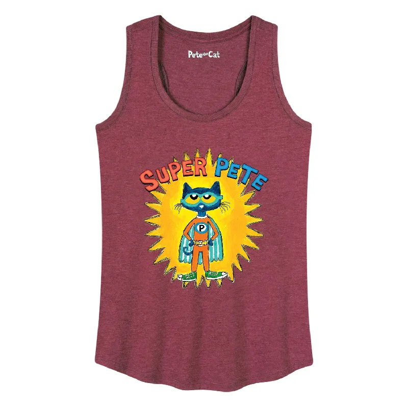 Ptc Super Pete yellow Burst Womens Racerback Tank workout tank top
