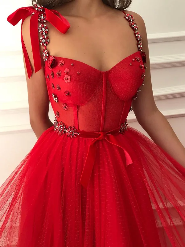 Sweetheart Neck Red Floral Long Prom Dresses, Red Floral Long Formal Evening Dresses Sweetheart Neck Red Floral Long Prom Dresses, Red Floral Long Formal Evening Dresses