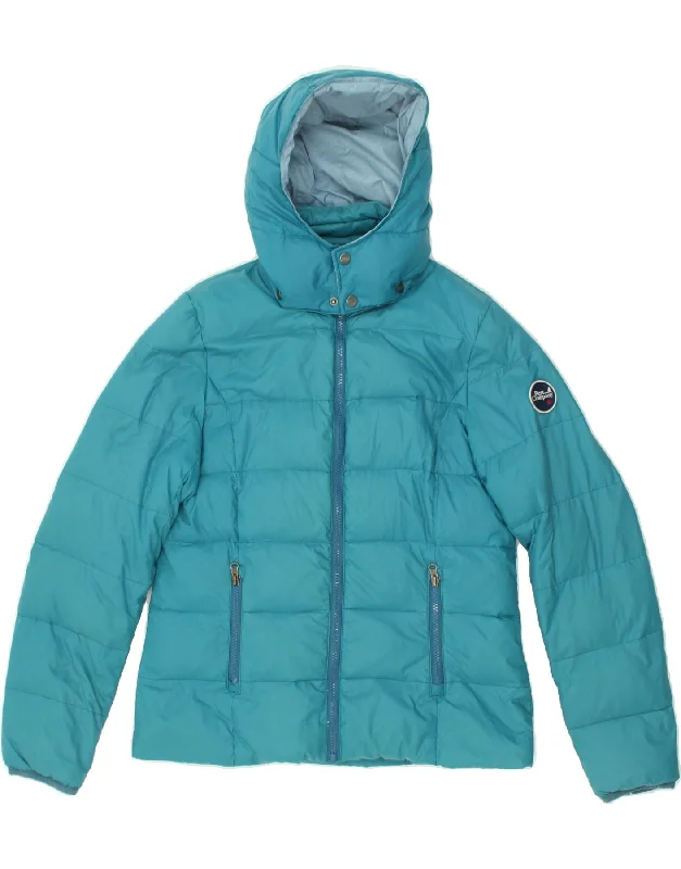 BEST COMPANY Womens Hooded Padded Jacket UK 14 Medium Blue