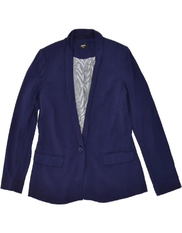 OASIS Womens 1 Button Blazer Jacket UK 10 Small Navy Blue Viscose