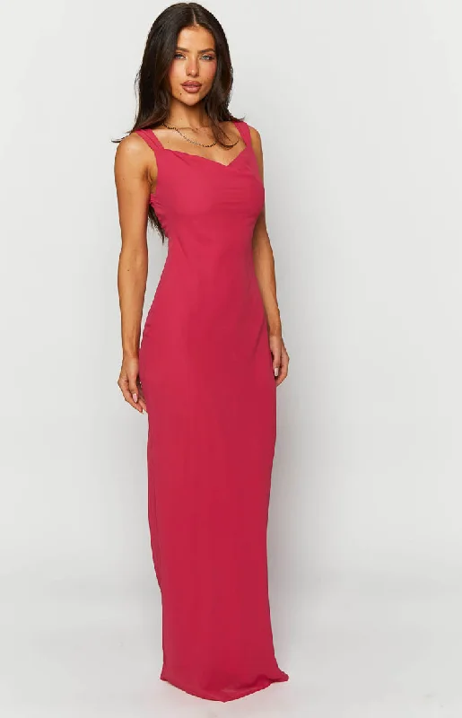 Astrid Pink Chiffon Maxi Dress