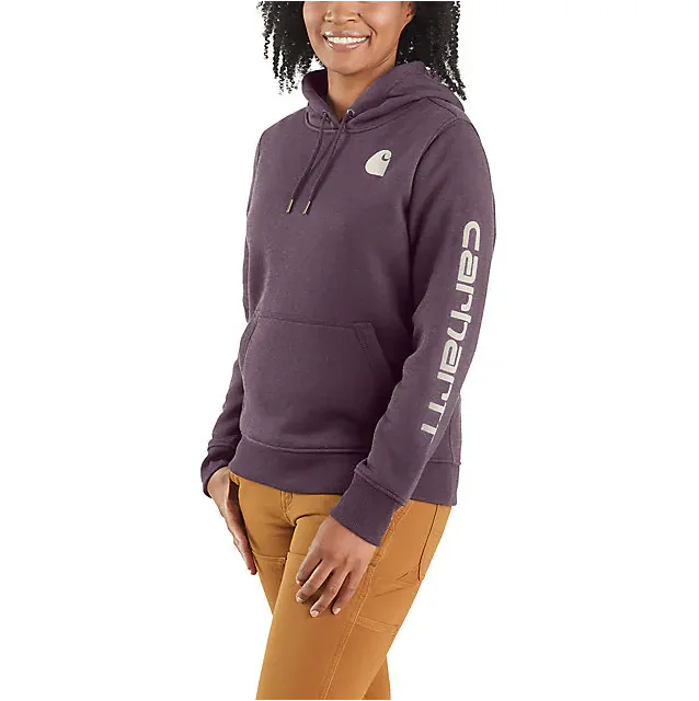 Women's Relaxed Fit Midweight Logo Sleeve Graphic Hoodie