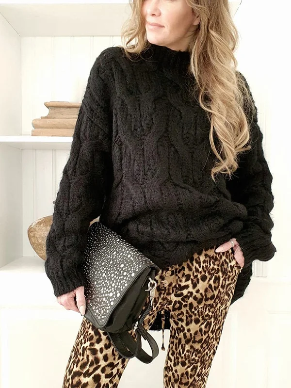 Twisted High Collar Warm Sweater