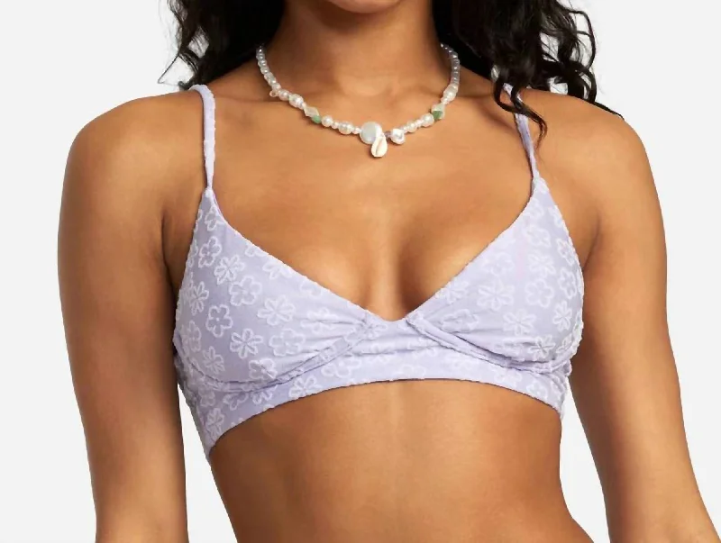 Delia High Tri Bikini Top In Iris