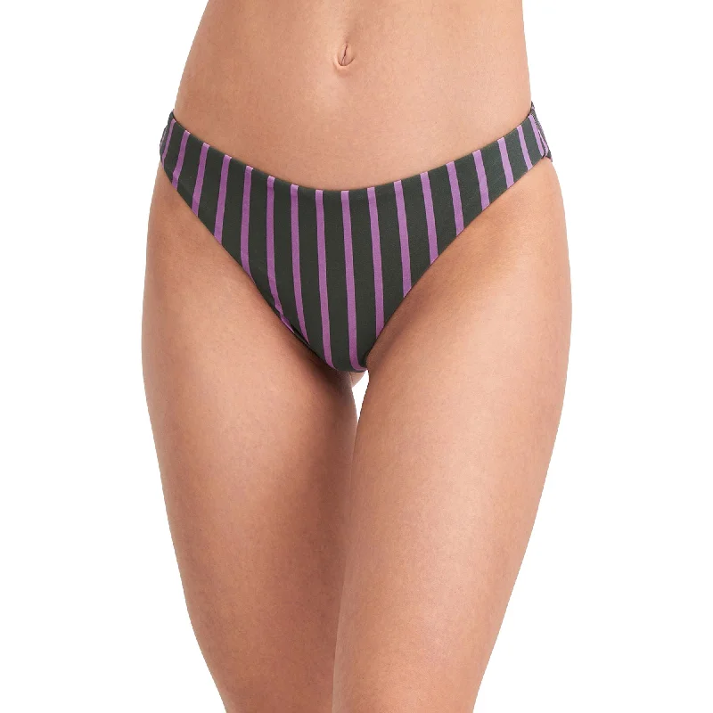 Stripe Print Mid- Rise Swim Bottom