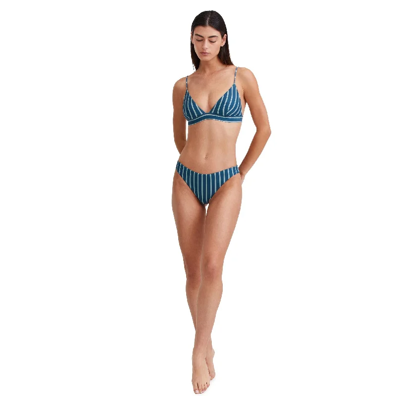 Stripe Print Triangle Bikini Bra Swim Top