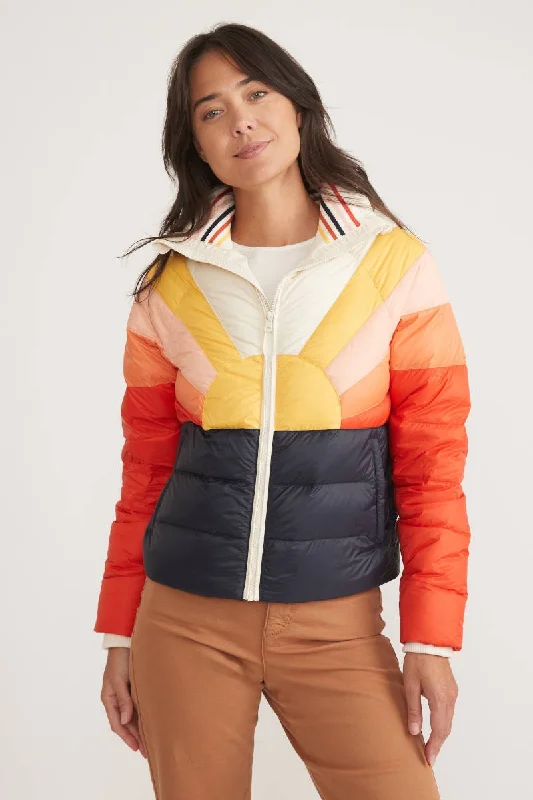 Marine Layer Archive Apres Sunset Puffer in Navy Sun