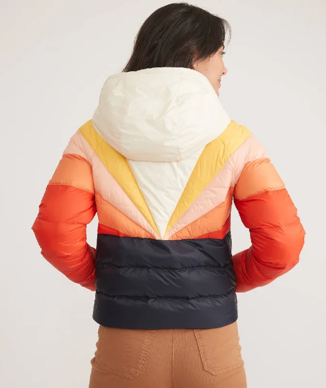 Marine Layer Archive Apres Sunset Puffer in Navy Sun