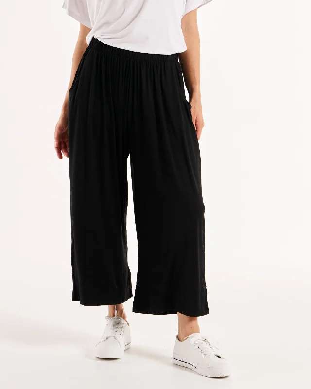 Betty Basics Astrid Bamboo Wide Leg Pant - Black