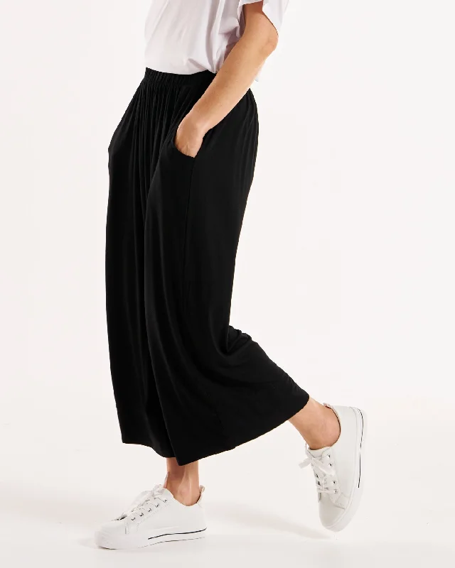 Betty Basics Astrid Bamboo Wide Leg Pant - Black