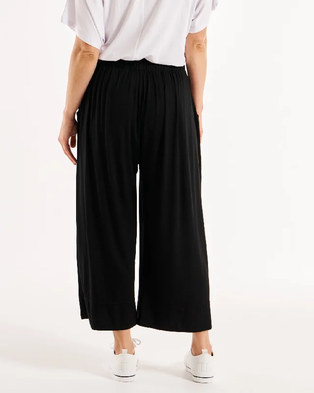 Betty Basics Astrid Bamboo Wide Leg Pant - Black