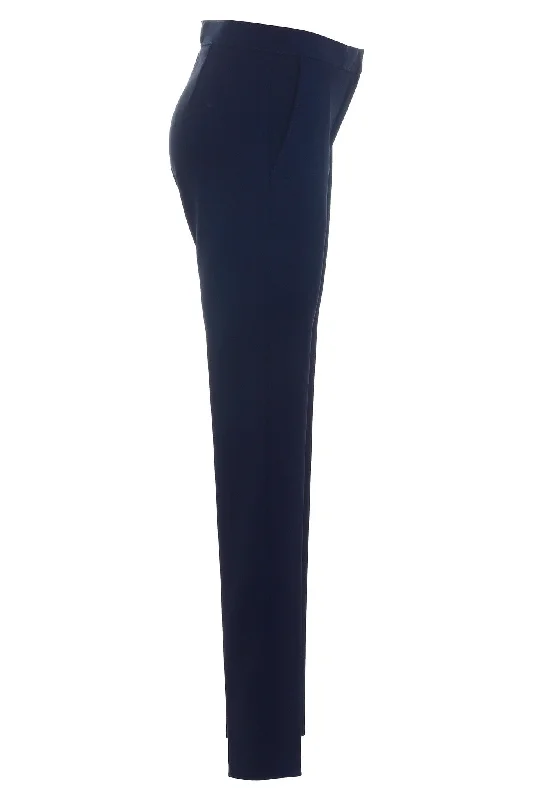 Busy Clothing Womens Navy Narrow Leg Trousers with Elastane