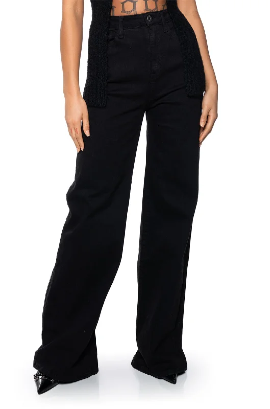 CALI DREAM WIDE LEG BLACK JEANS