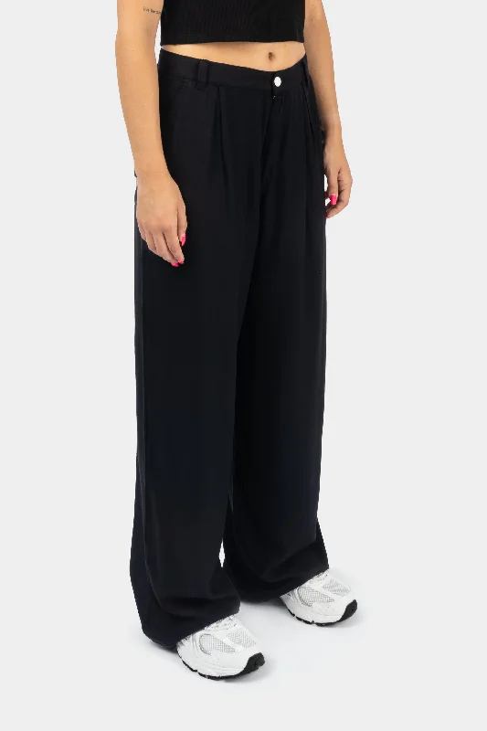 100% Ecovero Viscose Wide Leg Mid Waist Pants