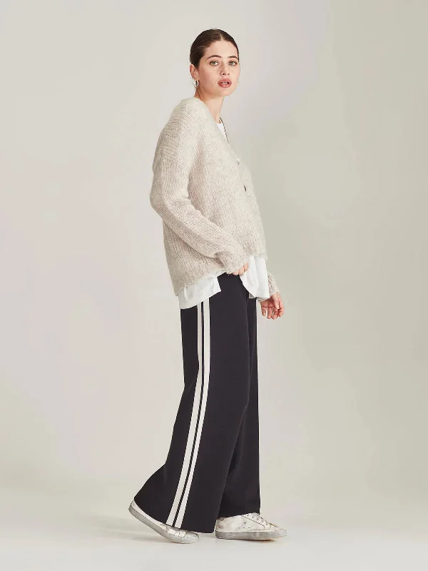 Cotta Stripe Knit Pant- Black/Chalk