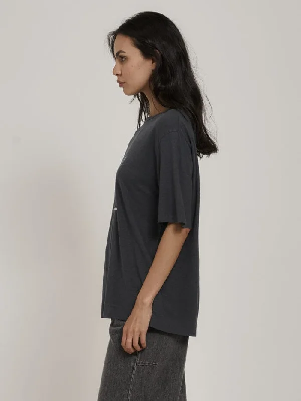 Euphoric Co-existence Hemp Box Fit Tee - Petrol