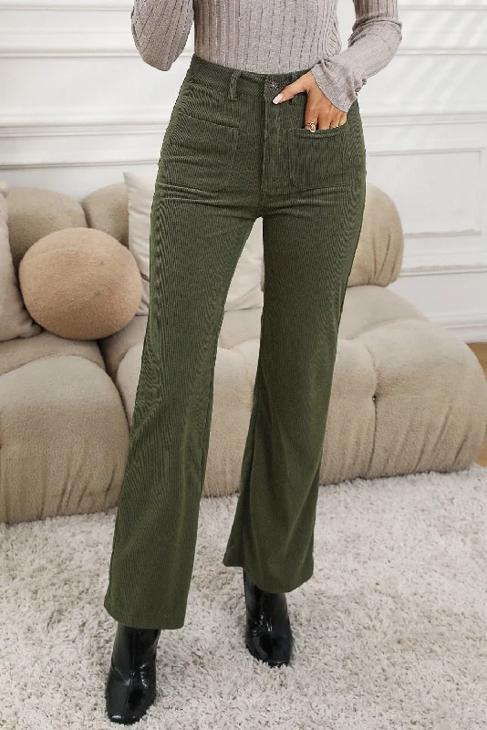 Lara Forest Green Corduroy Pants