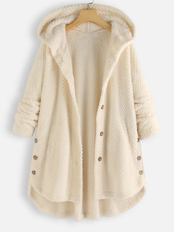 Irregular Long Sleeve Hooded Coat