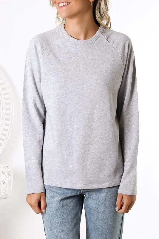 Kin Fleece Top Grey Marle