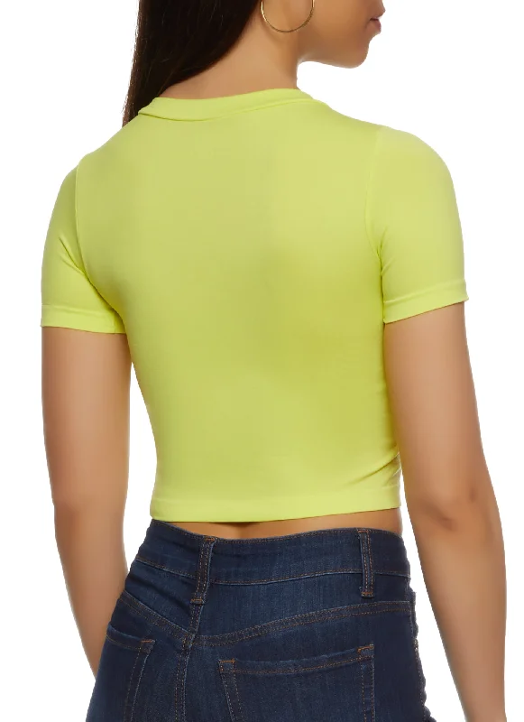 Seamless Crew Neck Cropped T Shirt