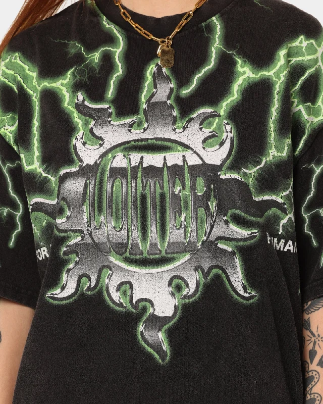 Loiter Lightning Motor Vintage T-Shirt Black/Green