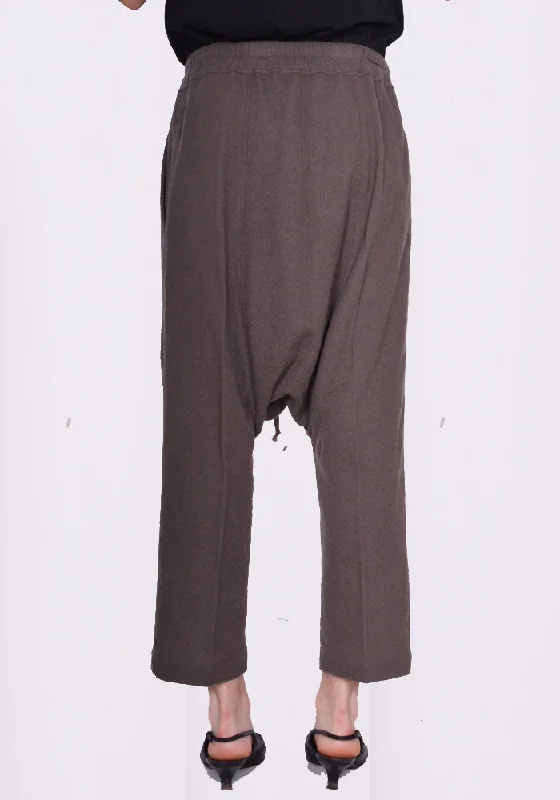 RICK OWENS WOMEN RP02C1308 WN DRAWSTRING CROPPED PANTS DUST