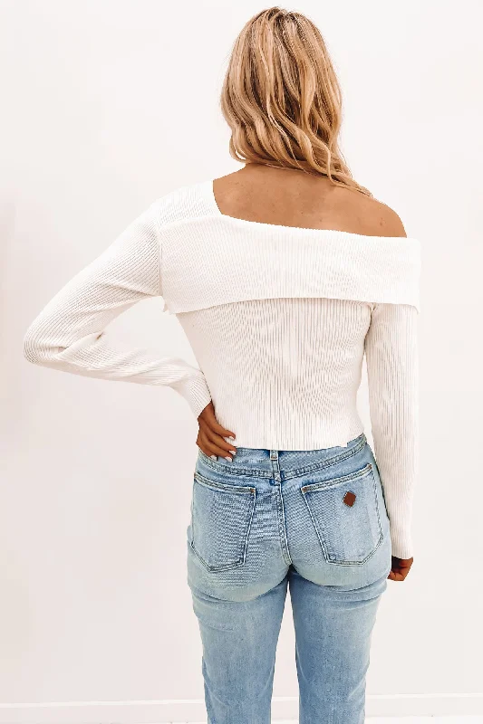 Sara Long Sleeve Top White