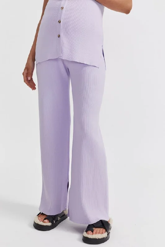 Celeste Wide Leg Pant (Lavender)