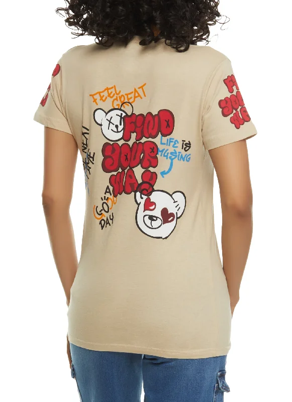 Find Your Way Bear Graffiti Graphic Tee