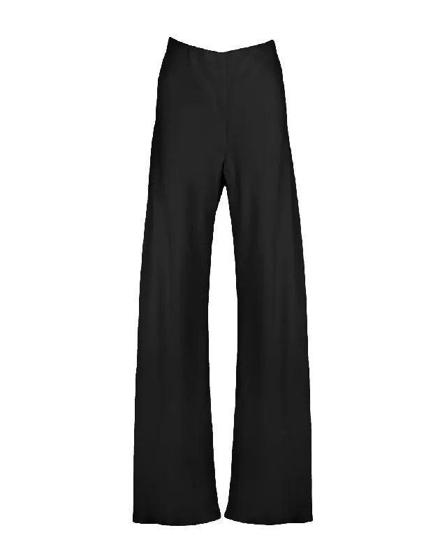 ""The Sandra"" - Satin Trousers (Black)