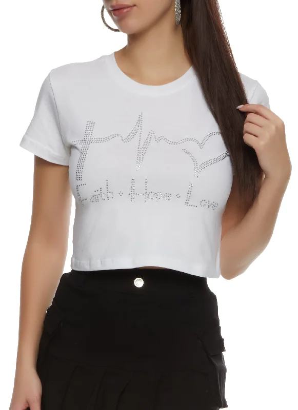 Faith Hope Love Rhinestone Graphic Tee