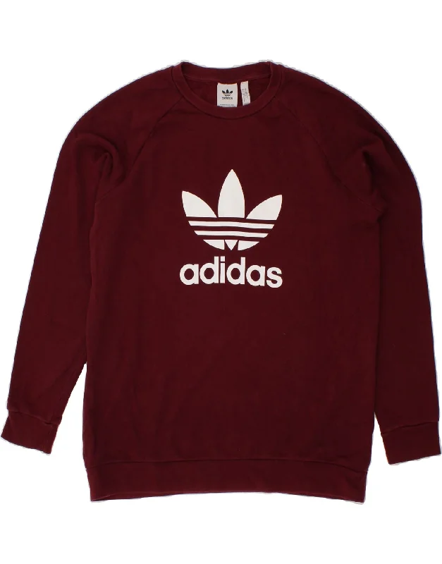 ADIDAS Mens Graphic Sweatshirt Jumper Large Burgundy Cotton