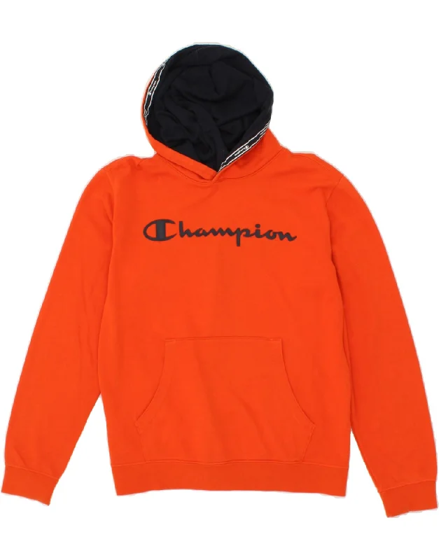 CHAMPION Boys Graphic Hoodie Jumper 15-16 Years 2XL Red Cotton