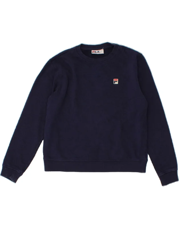 FILA Mens Sweatshirt Jumper Large Navy Blue Cotton