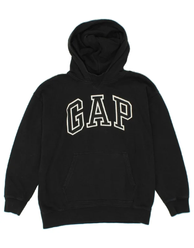 GAP Boys Graphic Hoodie Jumper 14-15 Years Black Cotton