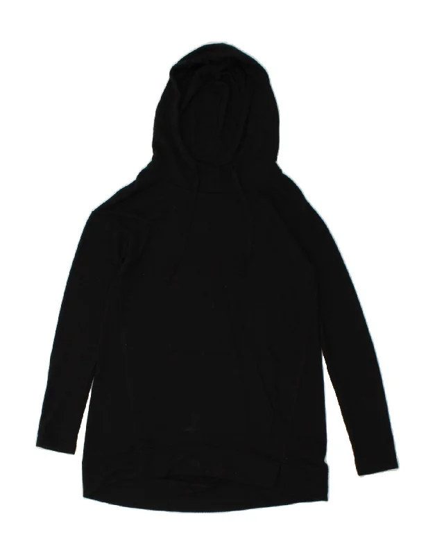 MOSSIMO Womens Longline Hoodie Jumper UK 10 Small Black Polyester