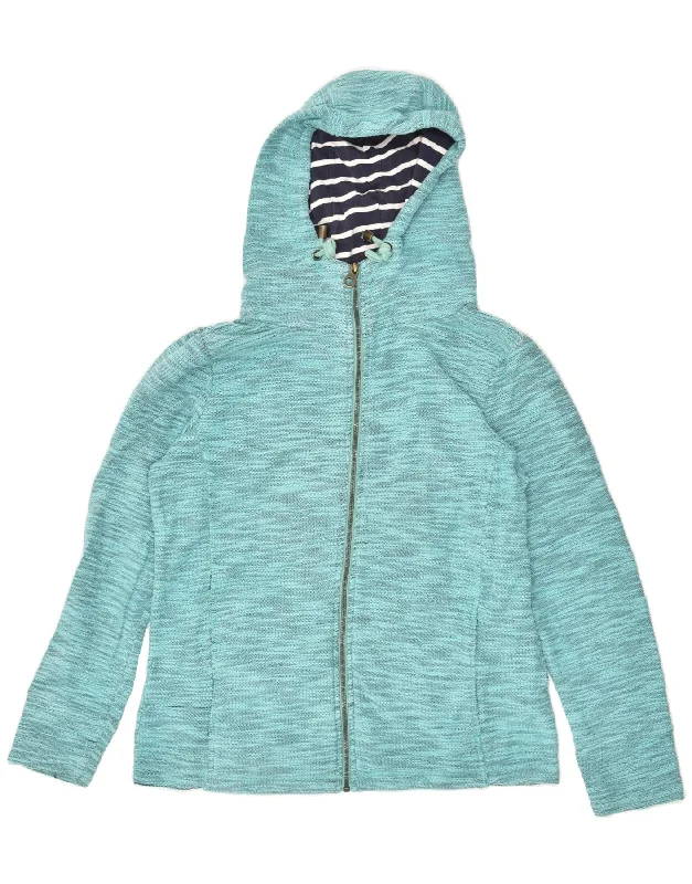 REGATTA Womens Zip Hoodie Sweater UK 16 Large  Turquoise Flecked Cotton