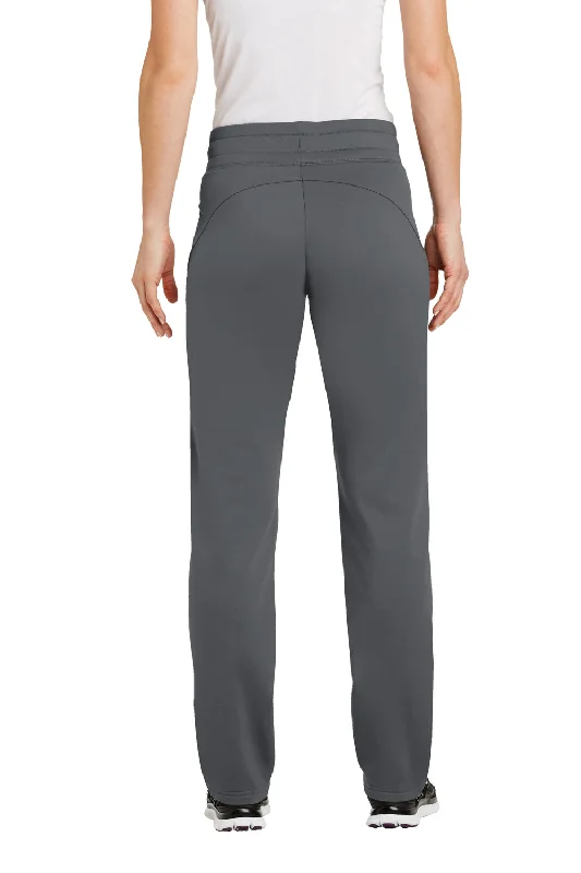 Sport-Tek Womens Sport Wick Moisture Wicking Fleece Sweatpants w/ Pockets - Dark Smoke Grey - Closeout