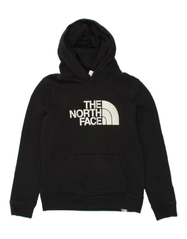 THE NORTH FACE Boys Graphic Hoodie Jumper 14-15 Years XL  Black Cotton