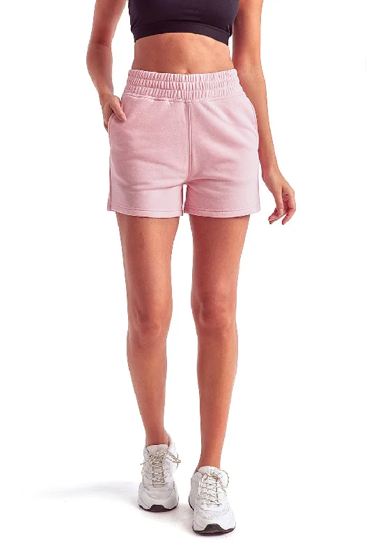 TriDri Womens Maria Jogger Shorts w/ Pockets - Light Pink