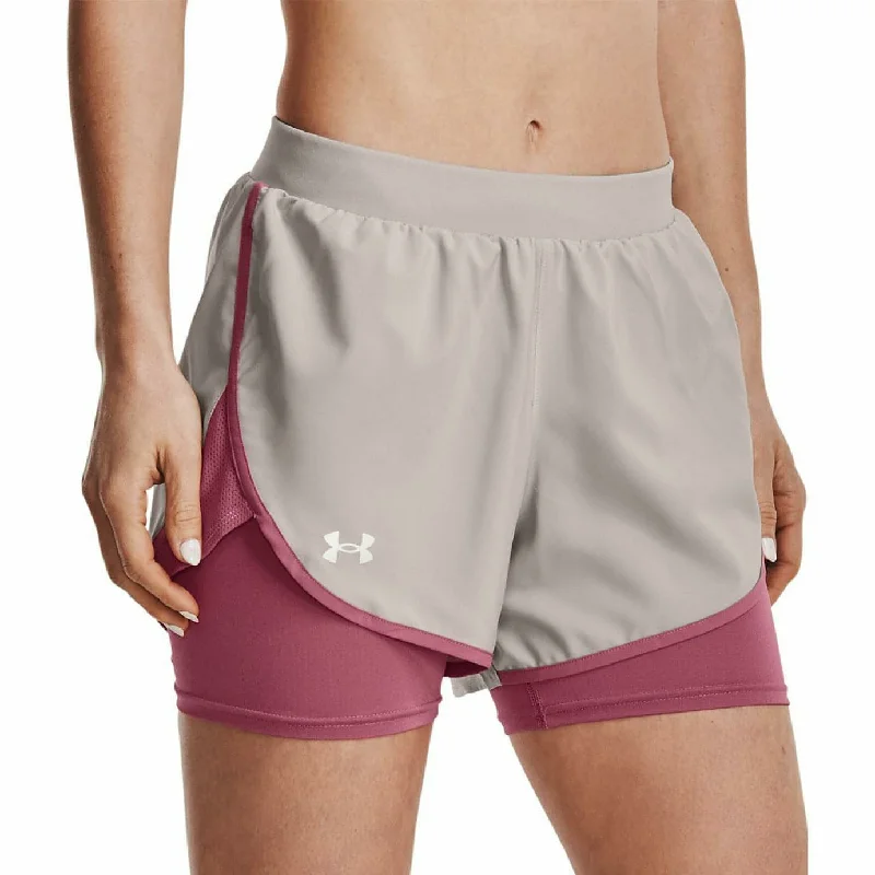 Under Armour Fly By Elite 2 In 1 Womens Running Shorts - Grey