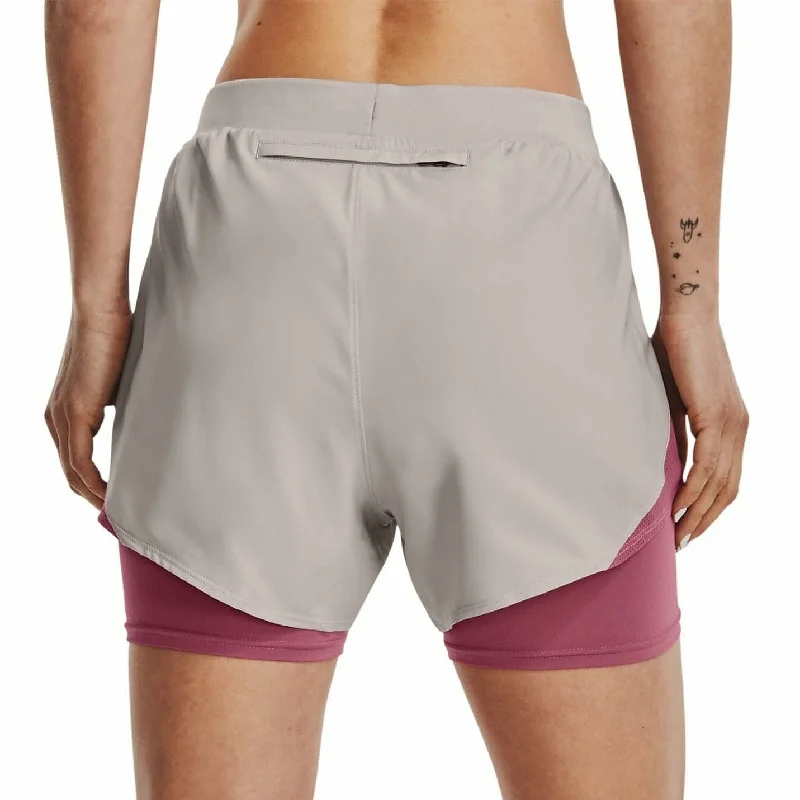 Under Armour Fly By Elite 2 In 1 Womens Running Shorts - Grey